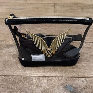 Victoria's Secret Clear Bag with Black and Gold Accents
